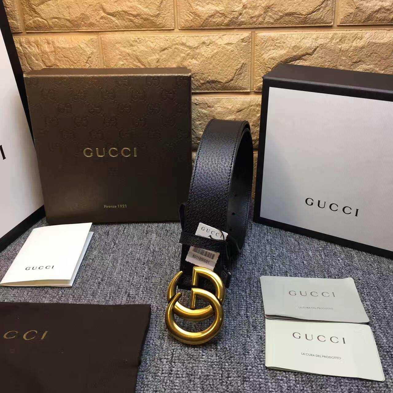 Gucci leather belt width3.8cm-AC50143