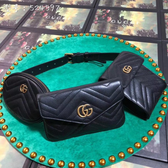 Gucc GG Marmont matelassé belt bag-524597-GU50742