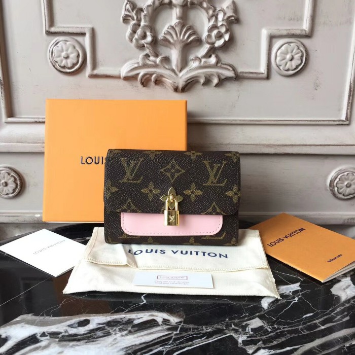 Louis Vuitton monogram flower lock compact wallet-M62568-LV50889
